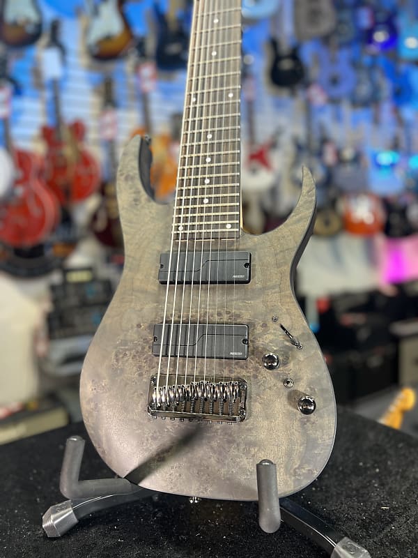 Ibanez Axe Design Lab RG9PB 9-string Electric Guitar - Transparent Gray Flat 676 Auth Dealer, Free Ship