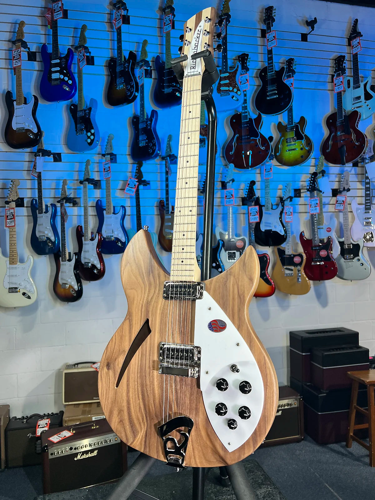 New 2025 Rickenbacker 330 Walnut Guitar w/ Ric OHSCase, Free Ship 756 AthDlr