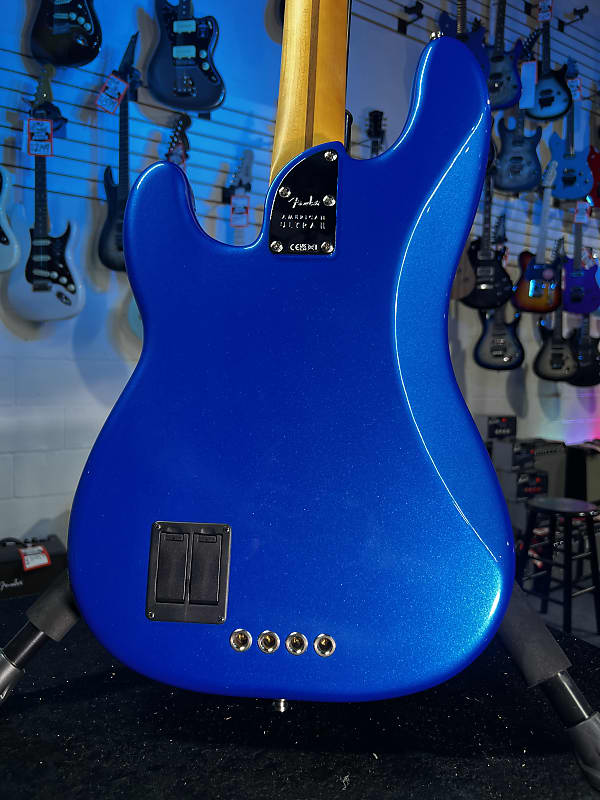 Fender American Ultra II Precision Bass - Noble Blue, Ebony Fingerboar Auth Deal Free Ship! 593 GET PLEK’D!