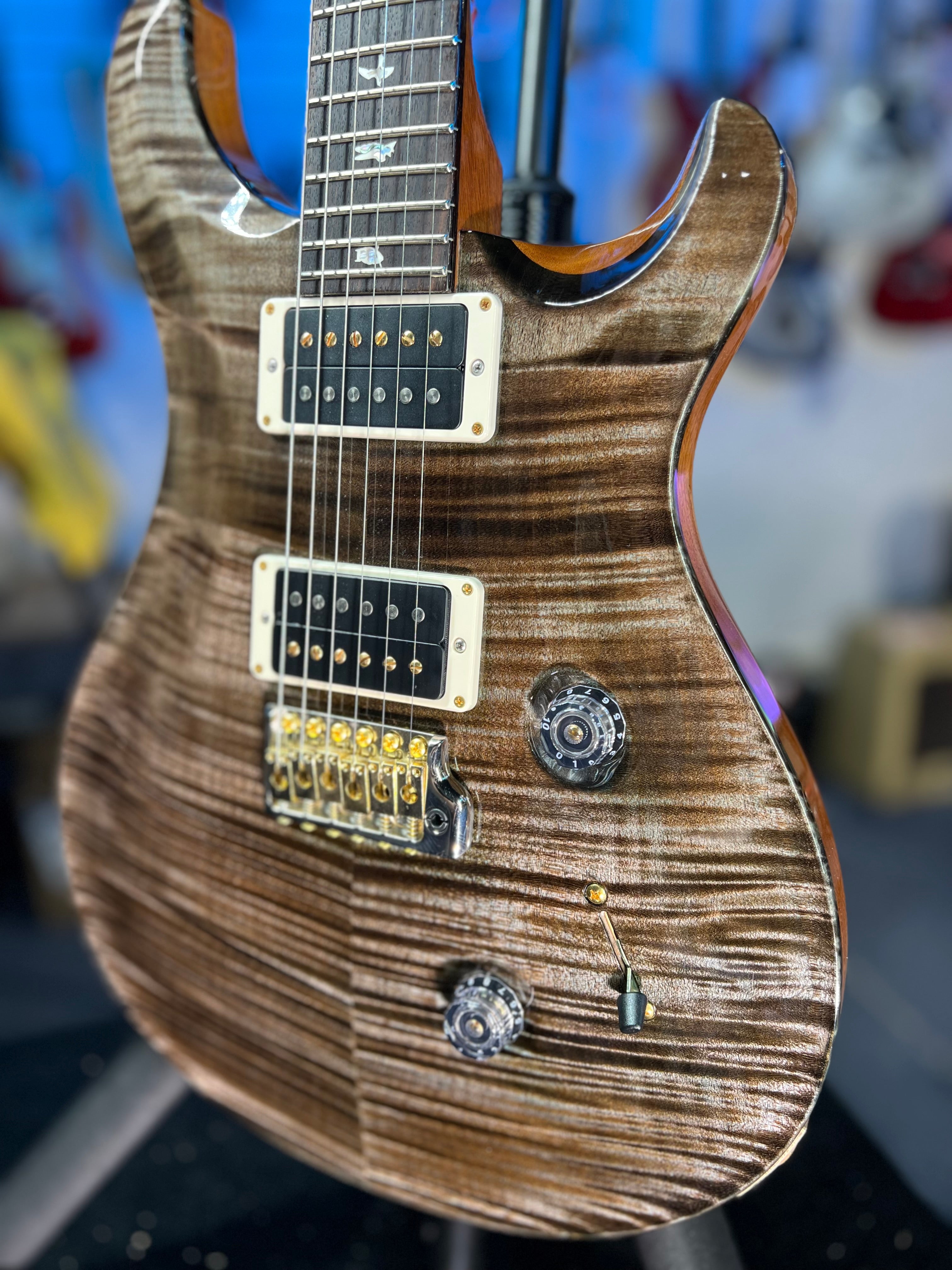 PRS Custom 24 10 Top - Faded Trampas Green Wrap, PRS Hard Case 431