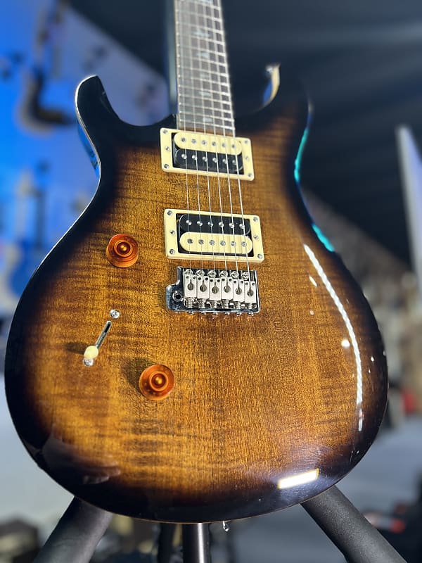 Paul Reed Smith PRS SE Custom 24 Fret Lefty Black Gold Burst Guitar Auth Deal Free Ship! 956
