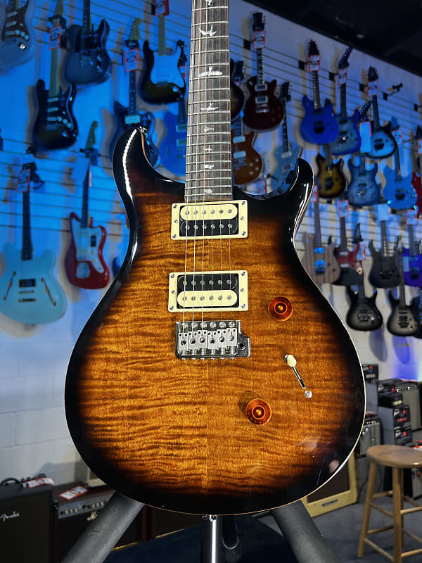 PRS SE Custom 24 Electric Guitar - Black Gold Sunburst GET PLEK'D! 033
