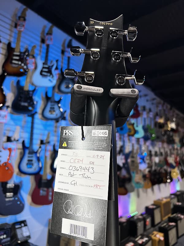 PRS CE 24 Semi-Hollow Electric Guitar - Satin Faded Gray Black Purple Burst w/ Purple Back, Ebony, 57/08 443 GET PLEK'D!