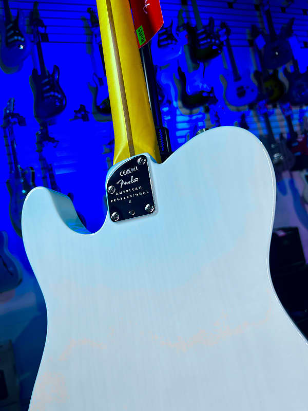 Fender American Professional II Telecaster Thinline Transparent Daphne Blue Maple Fingerboard GET PLEK'D! 130