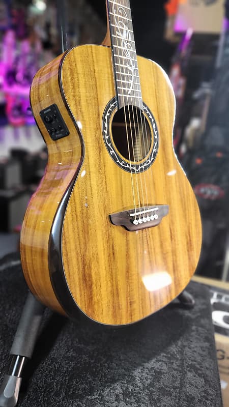 Luna Vineyard Koa Bevel Folk Acoustic-electric Guitar - Gloss Natural Auth Dealer *FREE PLEK WITH PURCHASE* 212