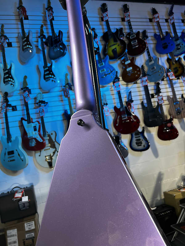 Epiphone Kirk Hammett 1979 Flying V Electric Guitar - Purple Metallic Auth Deal Free Shipping! 487 GET PLEK’D!