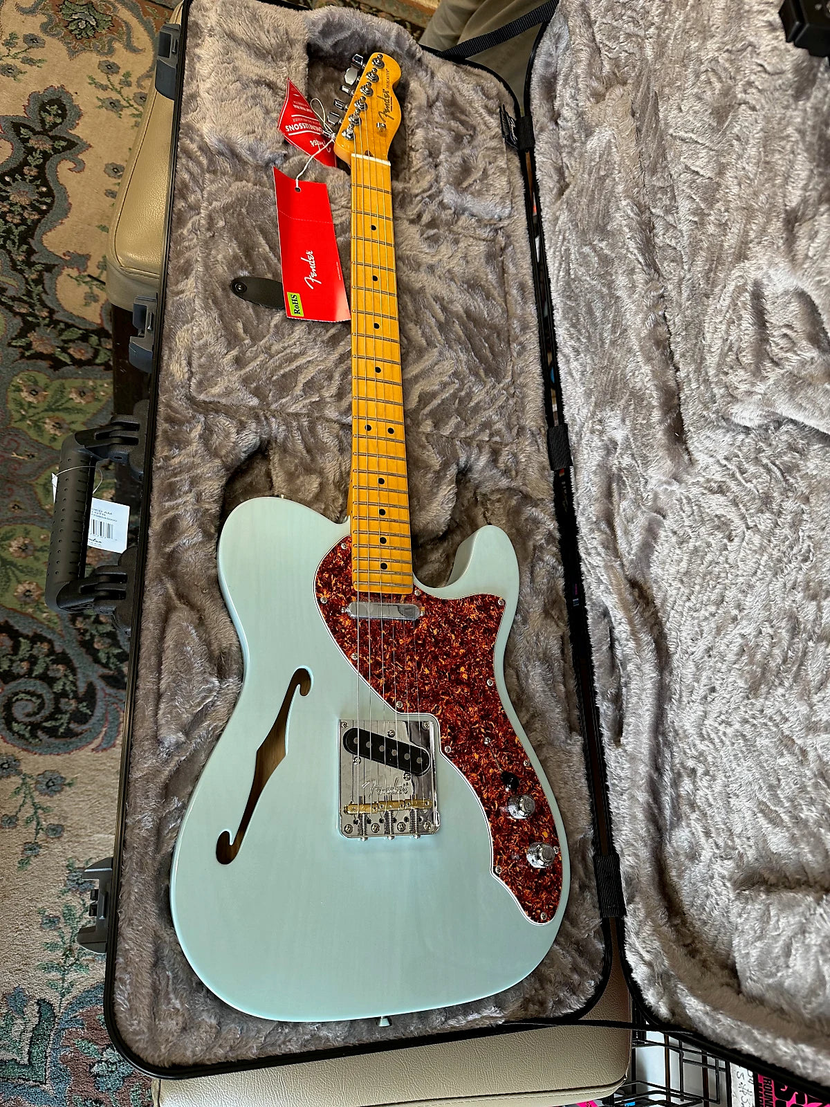 American Professional II Telecaster Thinline LTD - Transparent Daphne Blue #046