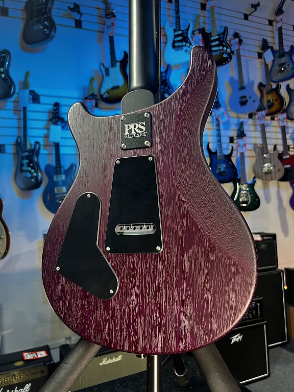 PRS CE 24 Semi-Hollow Electric Guitar - Satin Faded Gray Black Purple Burst w/ Purple Back, Ebony, 57/08 251 GET PLEK'D!