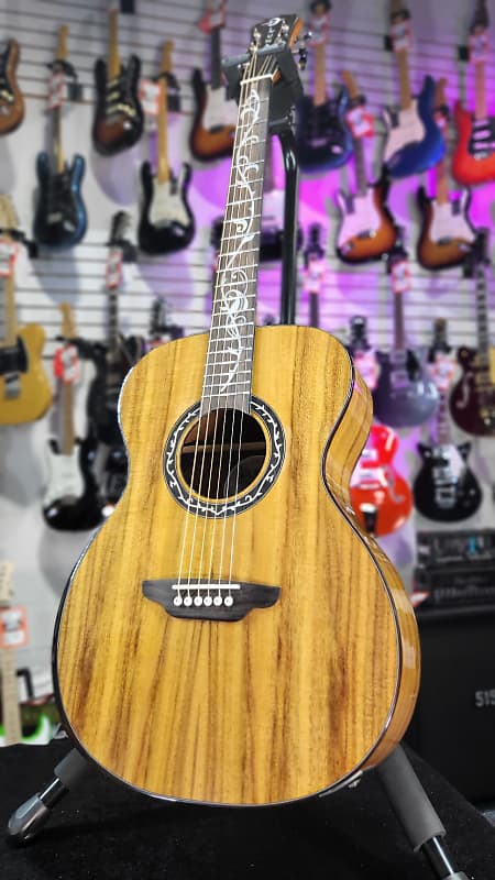 Luna Vineyard Koa Bevel Folk Acoustic-electric Guitar - Gloss Natural Auth Dealer *FREE PLEK WITH PURCHASE* 212
