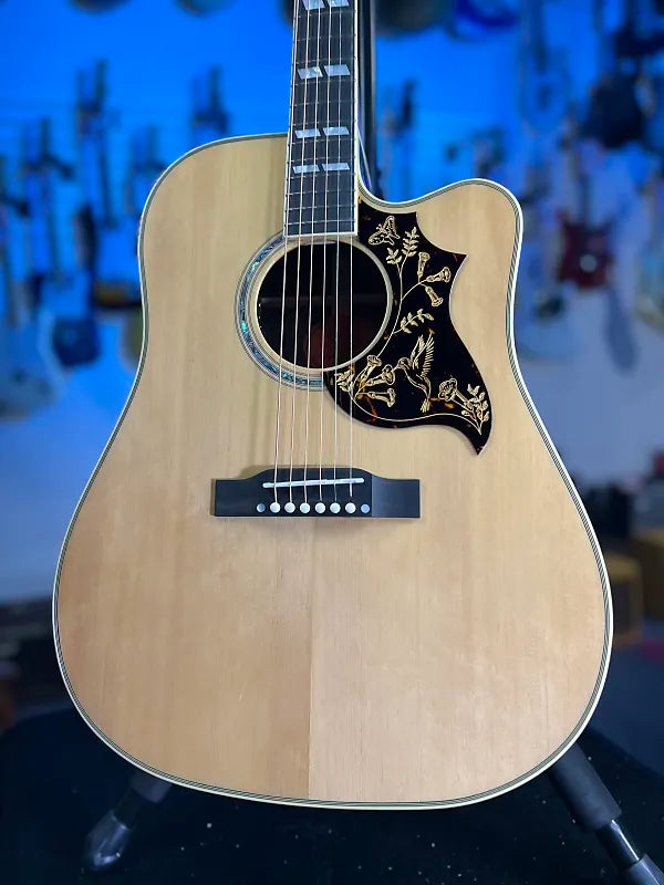 Epiphone Hummingbird Deluxe EC Acoustic-electric Guitar - Natural, w Soft Case, Get Plek'd Free! 162