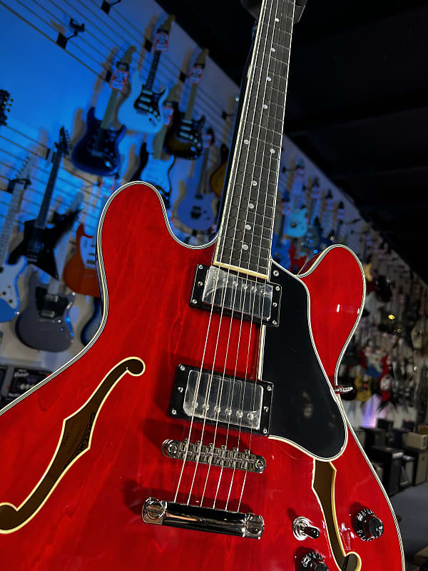 Eastman Guitars T386RD Thinline Semi-hollowbody Electric Guitar Red GET PLEK'D! 714