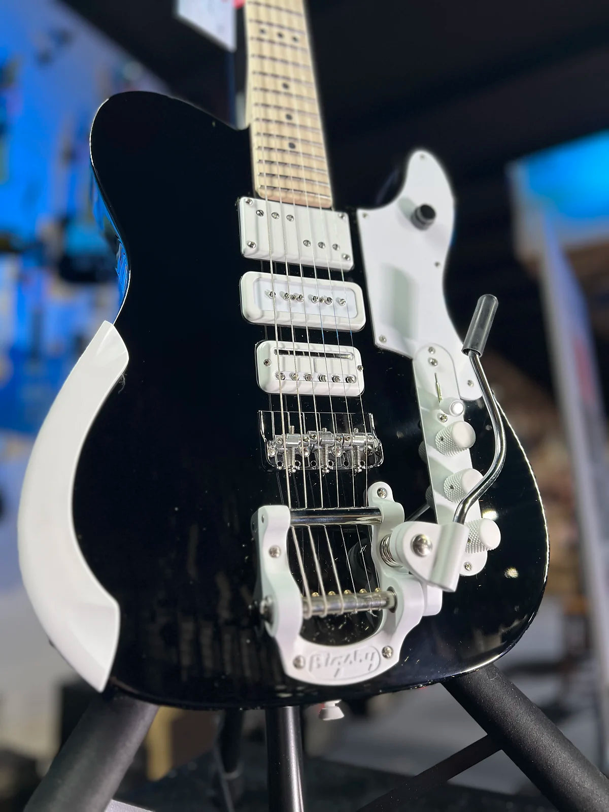 Fender Jack White Triplecaster Signature Telecaster Electric Guitar - Black w Case, 642