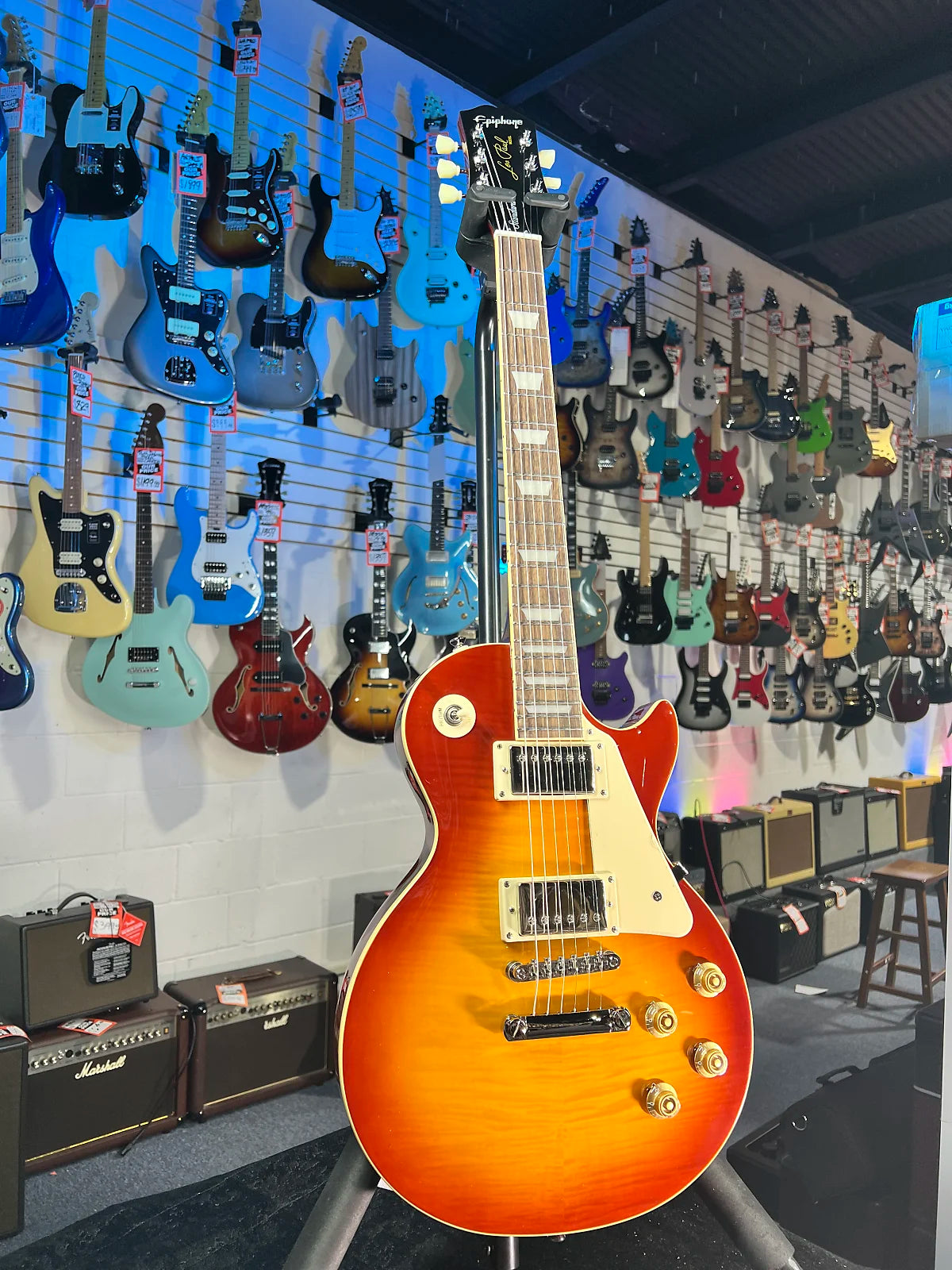 Epiphone Les Paul Standard 50s Figured 2025 - Washed Cherry Sunburst, with Premium Epiphone Gig Bag, Get Plekd, 113