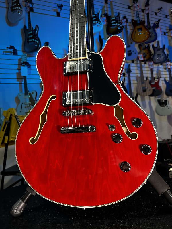 Eastman Guitars T386RD Thinline Semi-hollowbody Electric Guitar Red GET PLEK'D! 714