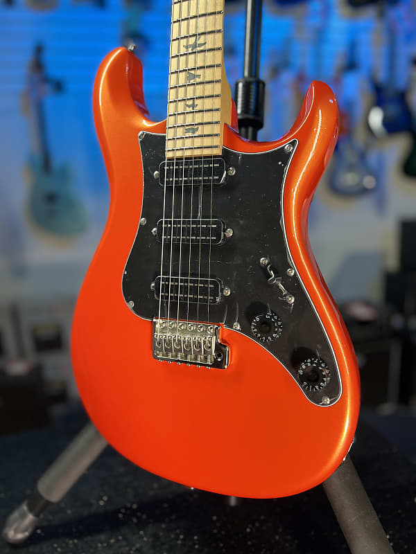 PRS SE NF 3 Electric Guitar - Metallic Orange with Maple Fingerboard, Signature Dealer, Get Plekd! 557