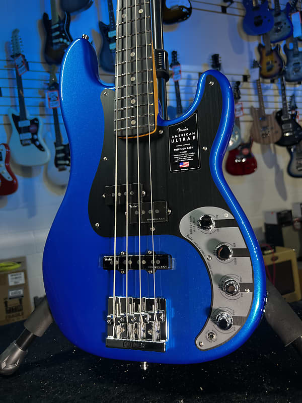 Fender American Ultra II Precision Bass - Noble Blue, Ebony Fingerboar Auth Deal Free Ship! 593 GET PLEK’D!