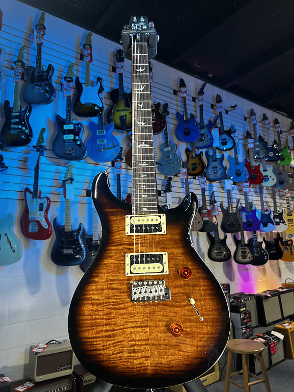 PRS SE Custom 24 Electric Guitar - Black Gold Sunburst GET PLEK'D! 033