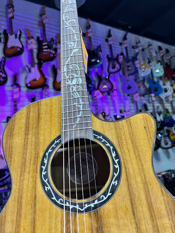 Luna Vineyard Koa Bevel Acoustic-electric Guitar - Natural Gloss Auth Deal Free Ship! 131 GET PLEK’D!