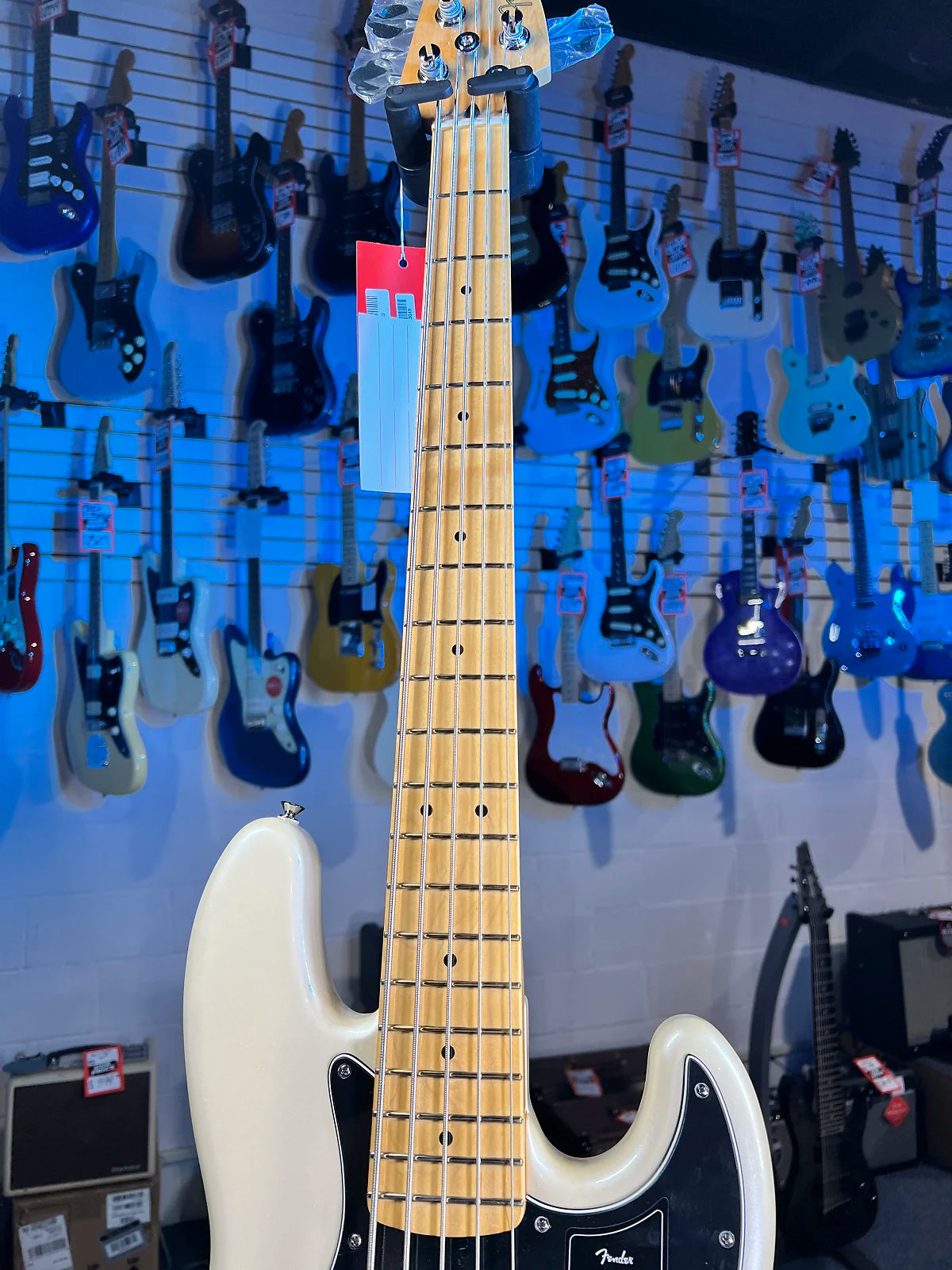Fender Player II Modified Active Jazz Bass V - Olympic Pearl, Maple Fingerboard 104 GET PLEK’D!