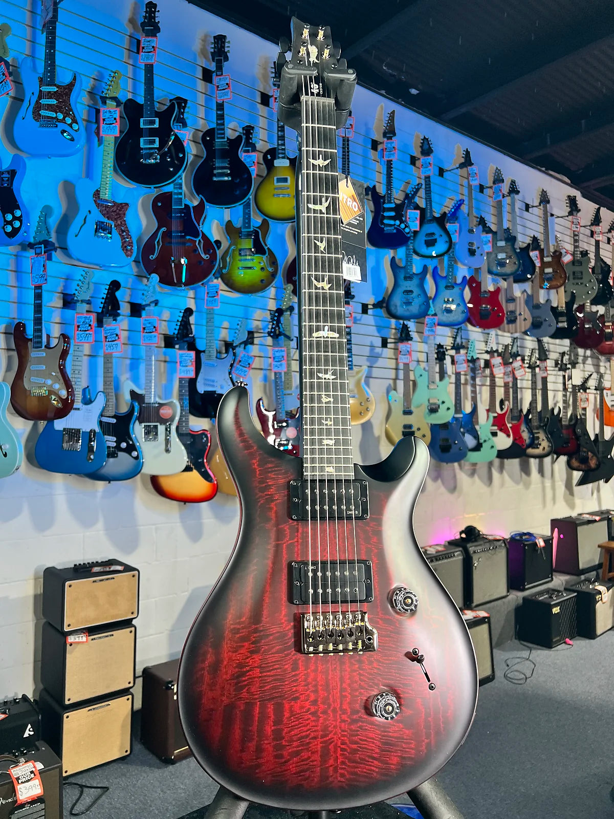 PRS 40th Anniversary Custom 24 Satin Limited Edition Electric Guitar - Fire Smokeburst w PRS Case, Signature Dealer, Get Plek'd Free 548