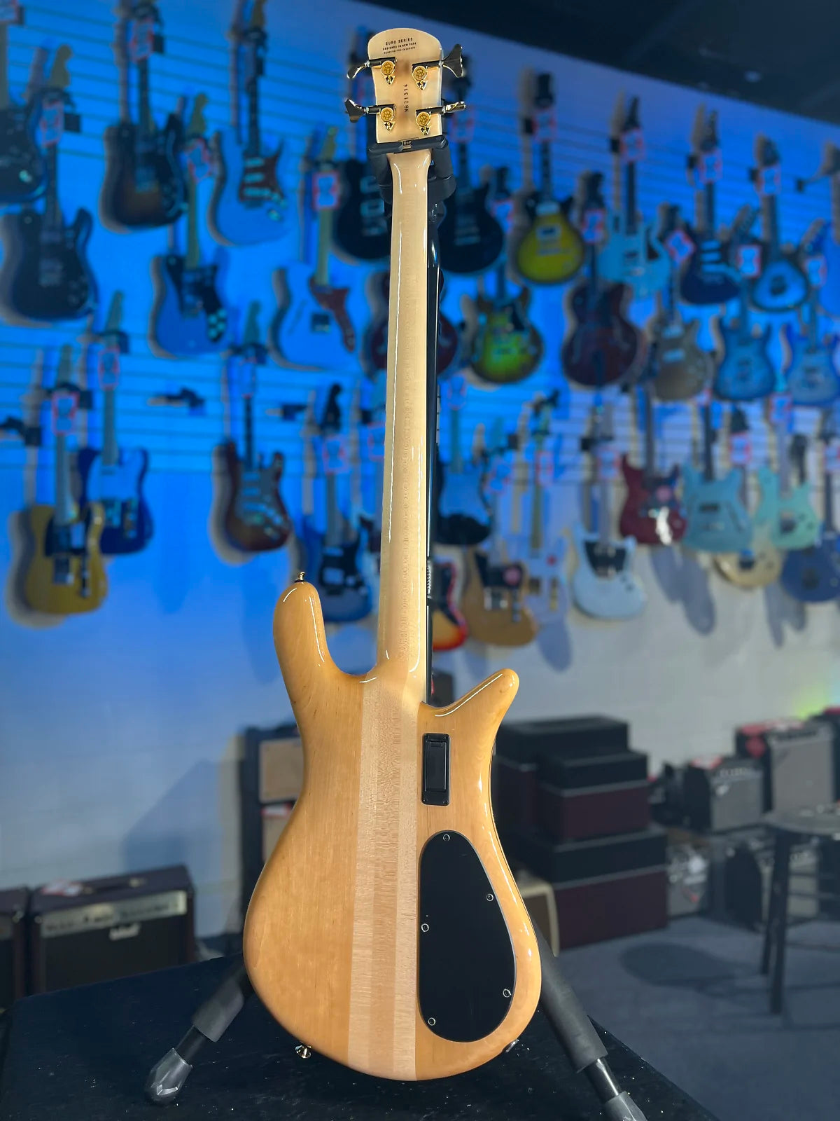 Spector Euro 4 LX Left Handed Bass Guitar - Poplar Burl Natural Gloss, Lefty, w Spector Bag, Get Plek'd Free! 314