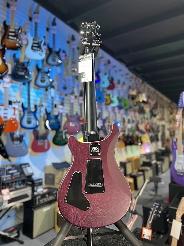 PRS CE 24 Semi-Hollow Electric Guitar - Satin Faded Gray Black Purple Burst w/ Purple Back, Ebony, 57/08 443 GET PLEK'D!