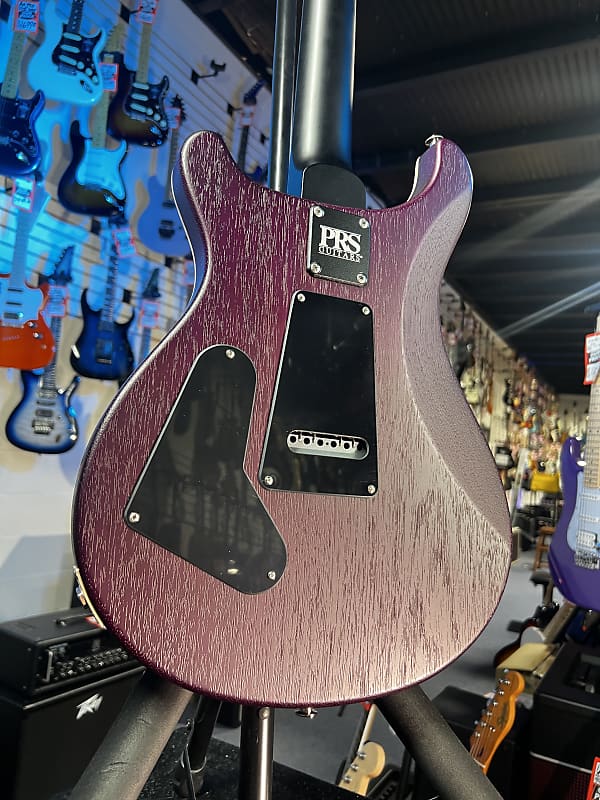 PRS CE 24 Semi-Hollow Electric Guitar - Satin Faded Gray Black Purple Burst w/ Purple Back, Ebony, 57/08 251 GET PLEK'D!