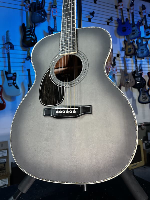 Martin Limited-Edition OM-45 John Mayer Signature Platinum Left Handed Gray Sunburst Auth Deal Free Shipping! 106 GET PLEK’D!