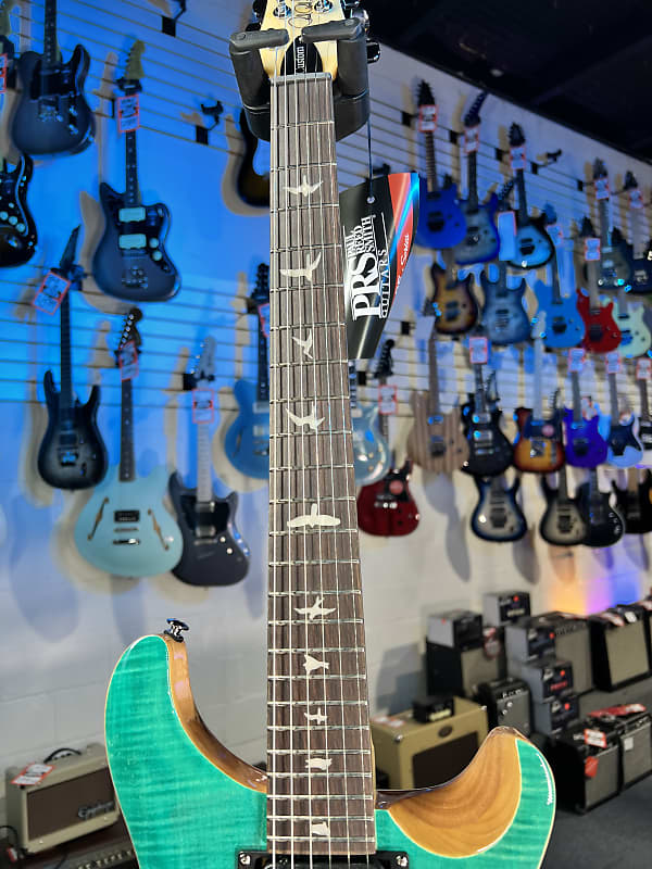 PRS SE Custom 24-08 Electric Guitar - Turquoise Auth Deal Free Ship! 048 GET PLEK’D!