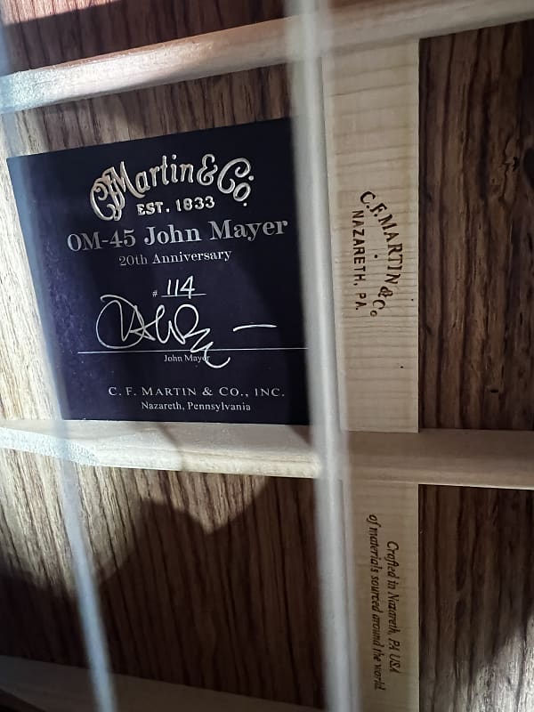 Martin Limited-Edition OM-45 John Mayer Signature Platinum Left Handed Gray Sunburst Auth Deal Free Shipping! 106 GET PLEK’D!