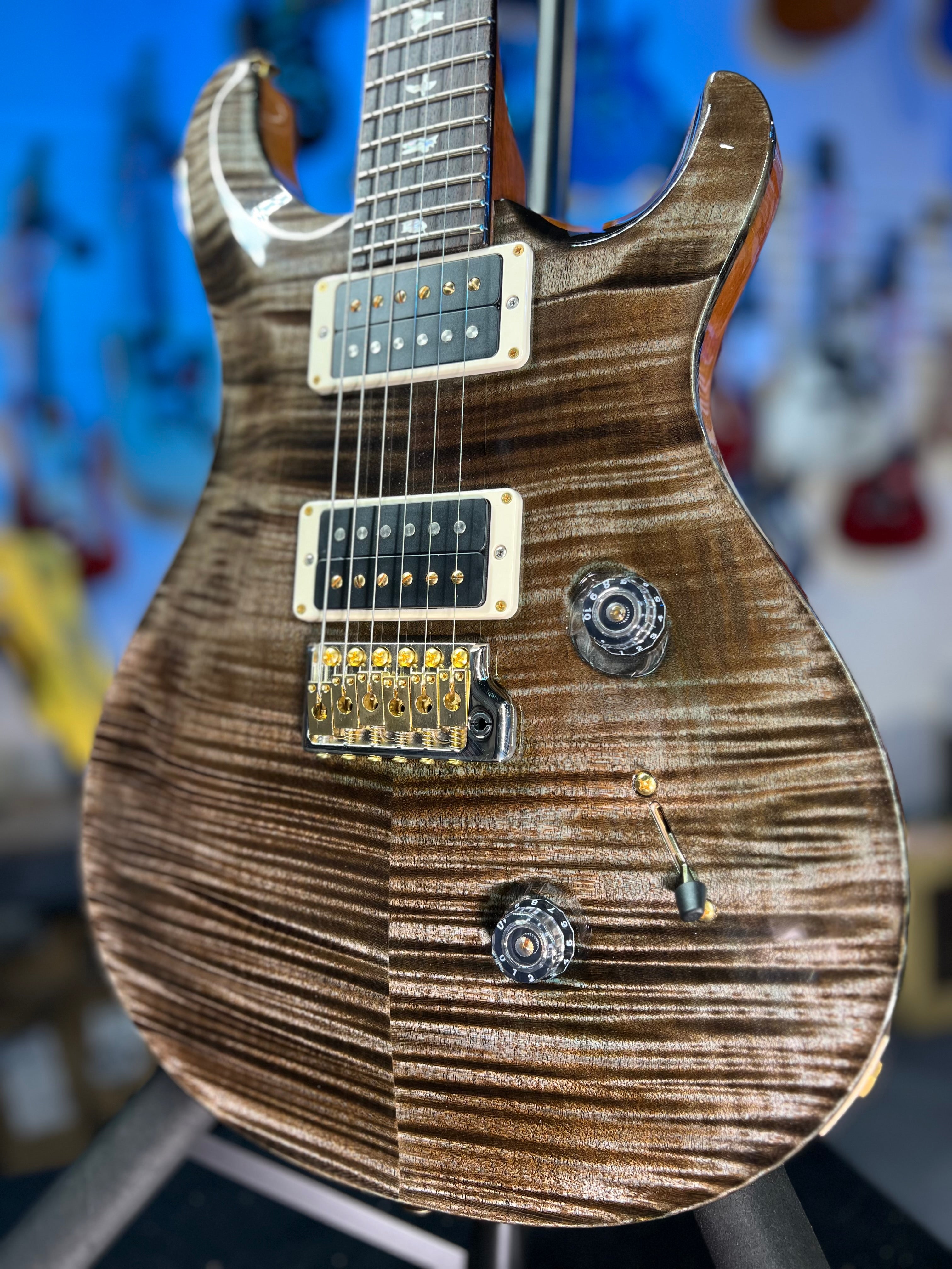 PRS Custom 24 10 Top - Faded Trampas Green Wrap, PRS Hard Case 431