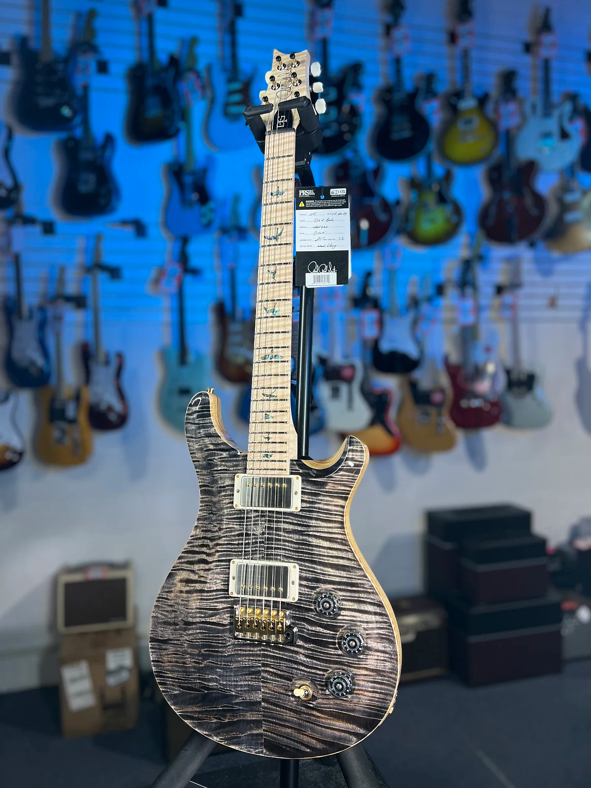 PRS Wood Library DGT 2025 - Charcoal, Flame Top, Swamp Ash, Maple Neck + Board, PRS Paisley Case 530