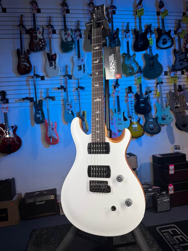 PRS SE CE 24 Satin - Flat White Top, C&M Exclusive - Black / Smoked Hardware, Free Plek & Setup # 514