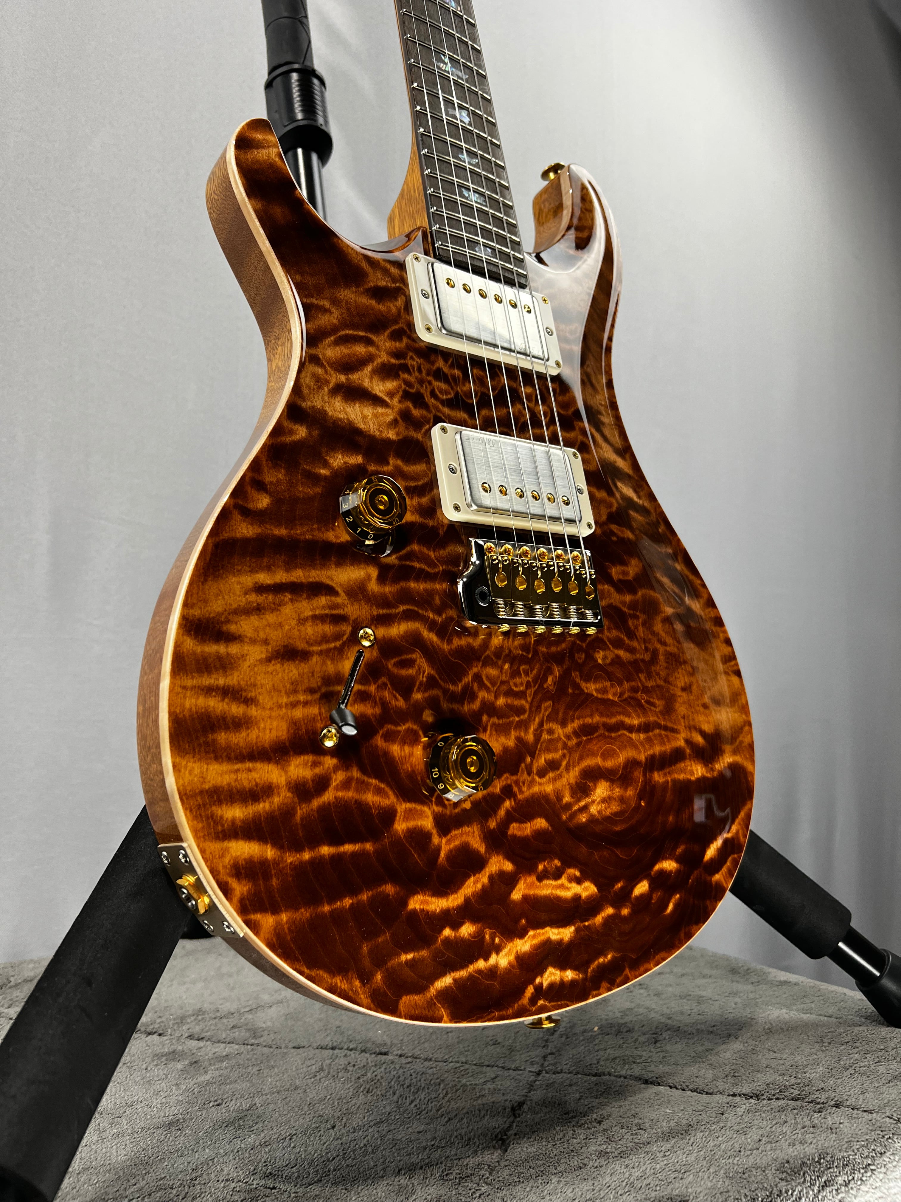 PRS Wood library, 10-Top, Custom 24 Left-Handed - Copperhead w/Paisley Case #597