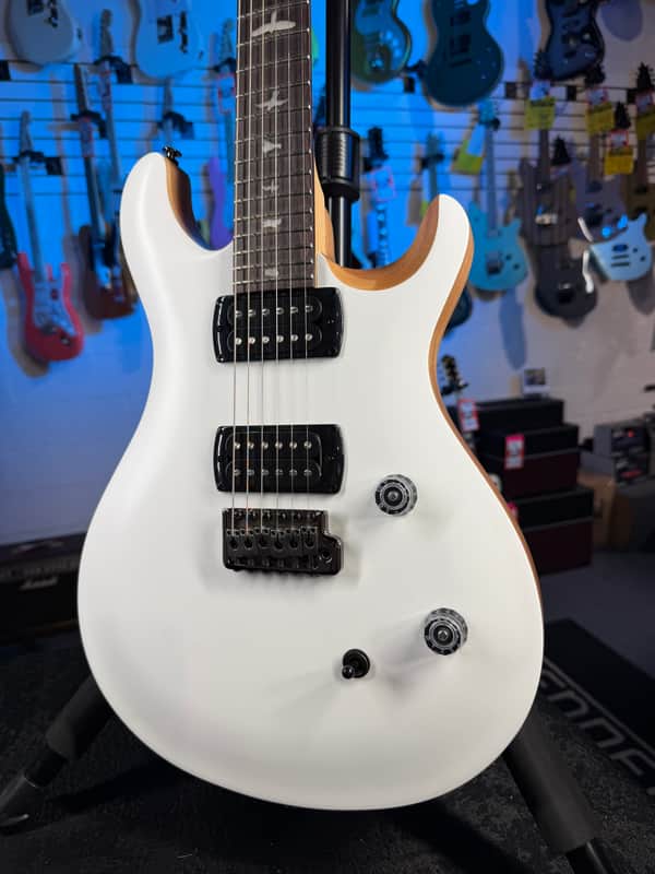 PRS SE CE 24 Satin - Flat White Top, C&M Exclusive - White