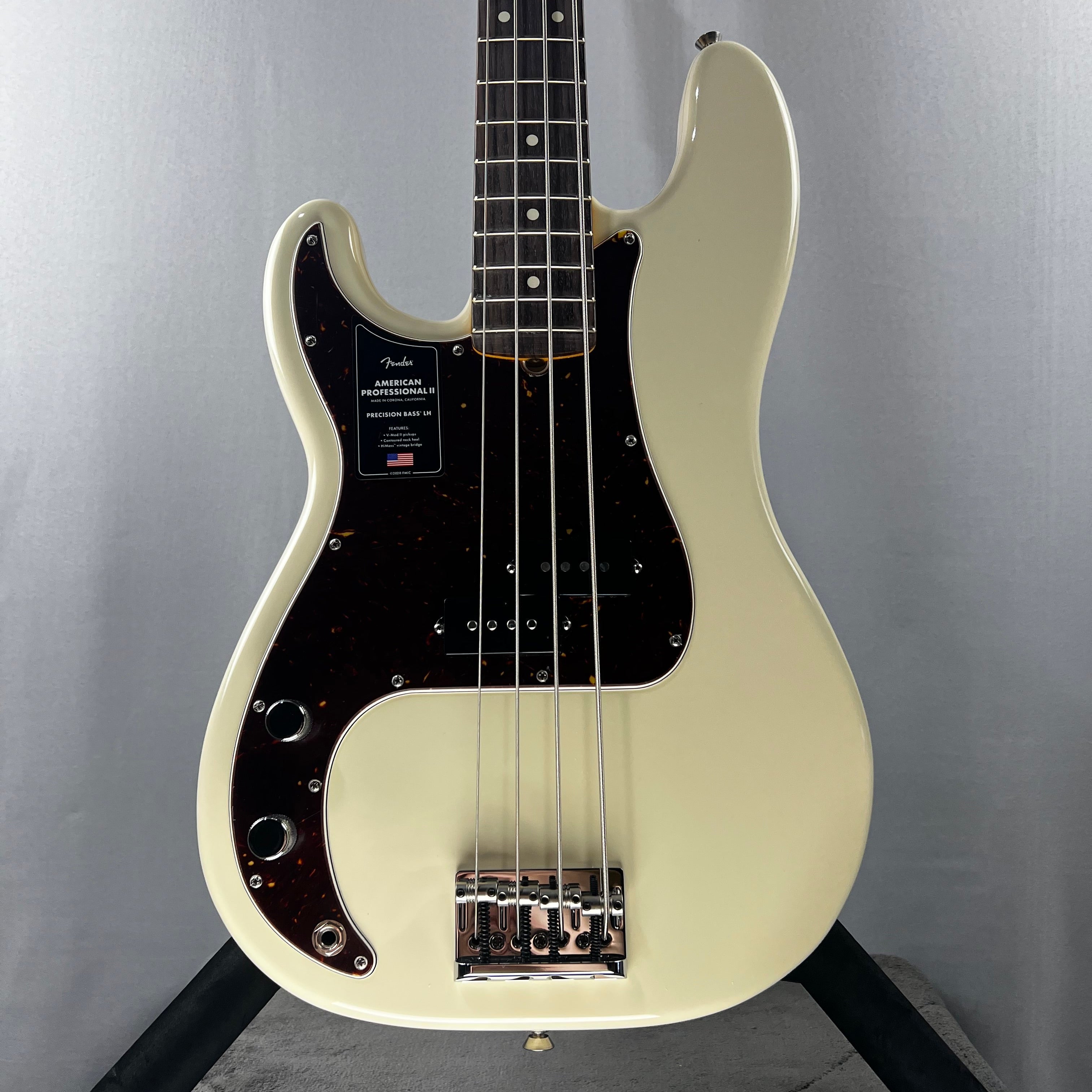 American Professional II Left-Handed Precision Bass - Olympic White w/Rosewood Fingerboard #281