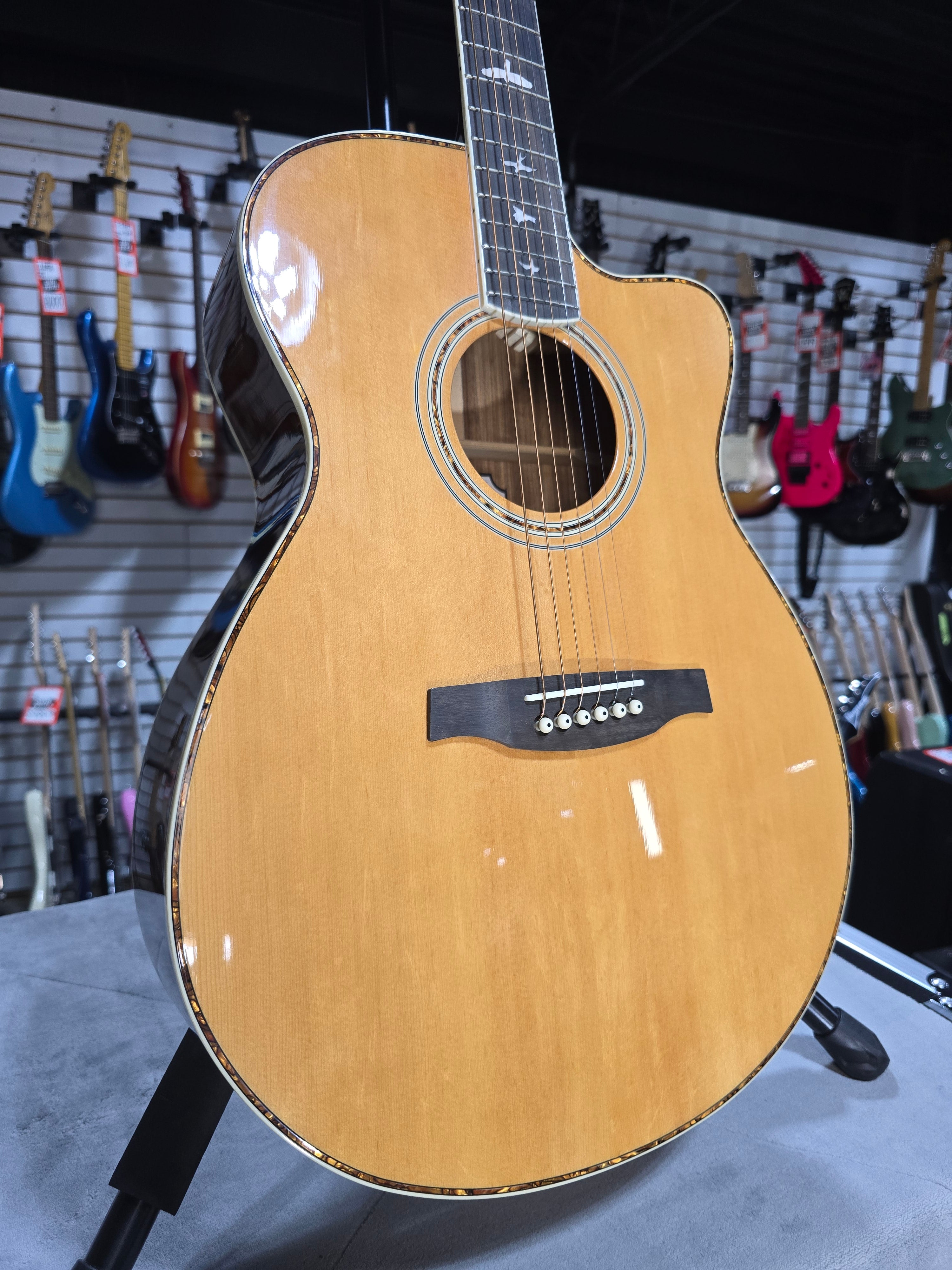 SE A40 Angleus Acoustic-Electric Guitar - Natural #377 w/OHSC & PLEK*D