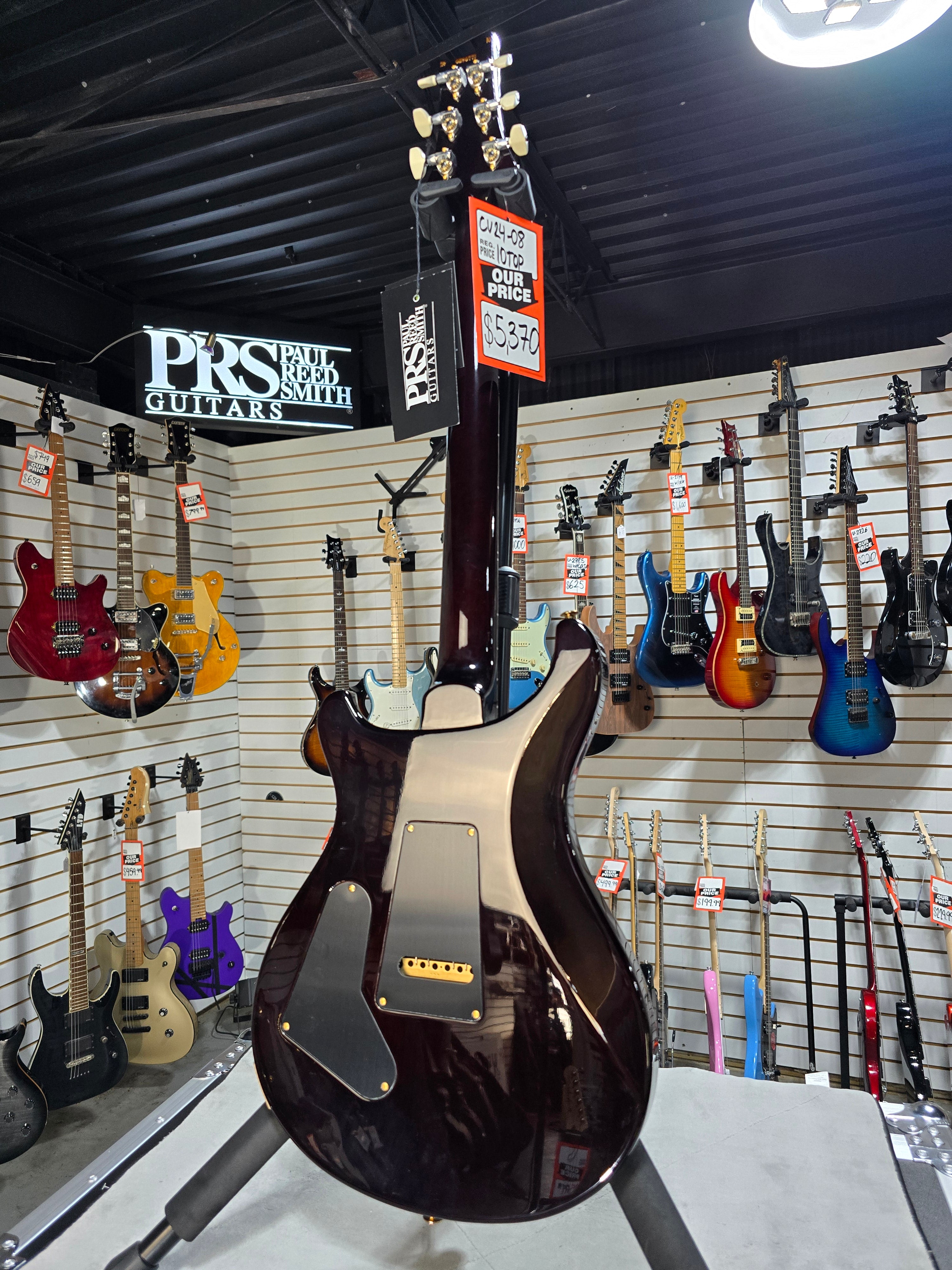 PRS Custom 24-08 10-Top Black Gold Wrap Burst