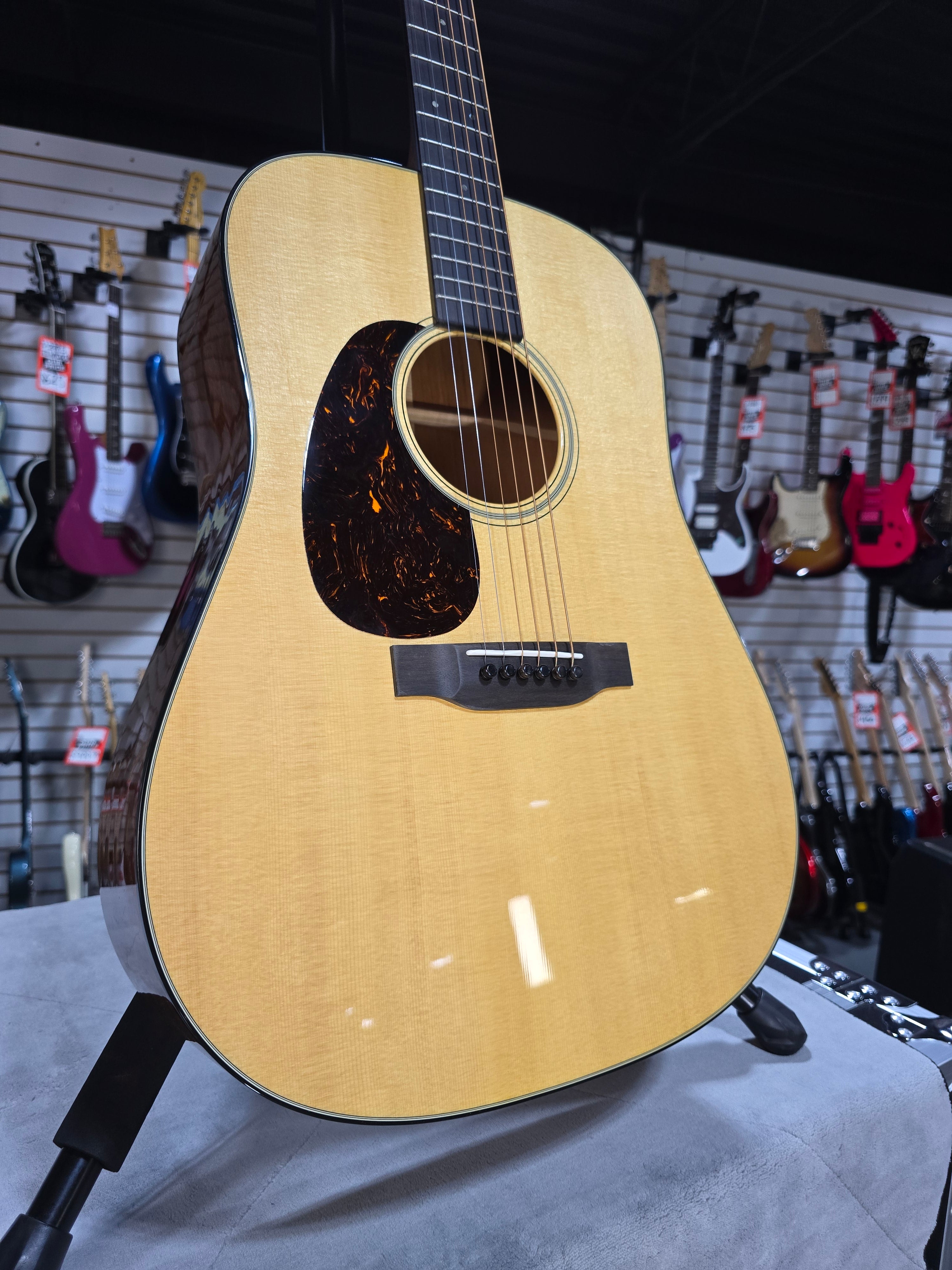Martin D-18 Left-Handed Standard Series Acoustic Guitar - Natural Aging Toner (2025) w/OHSC & PLEK*D #855