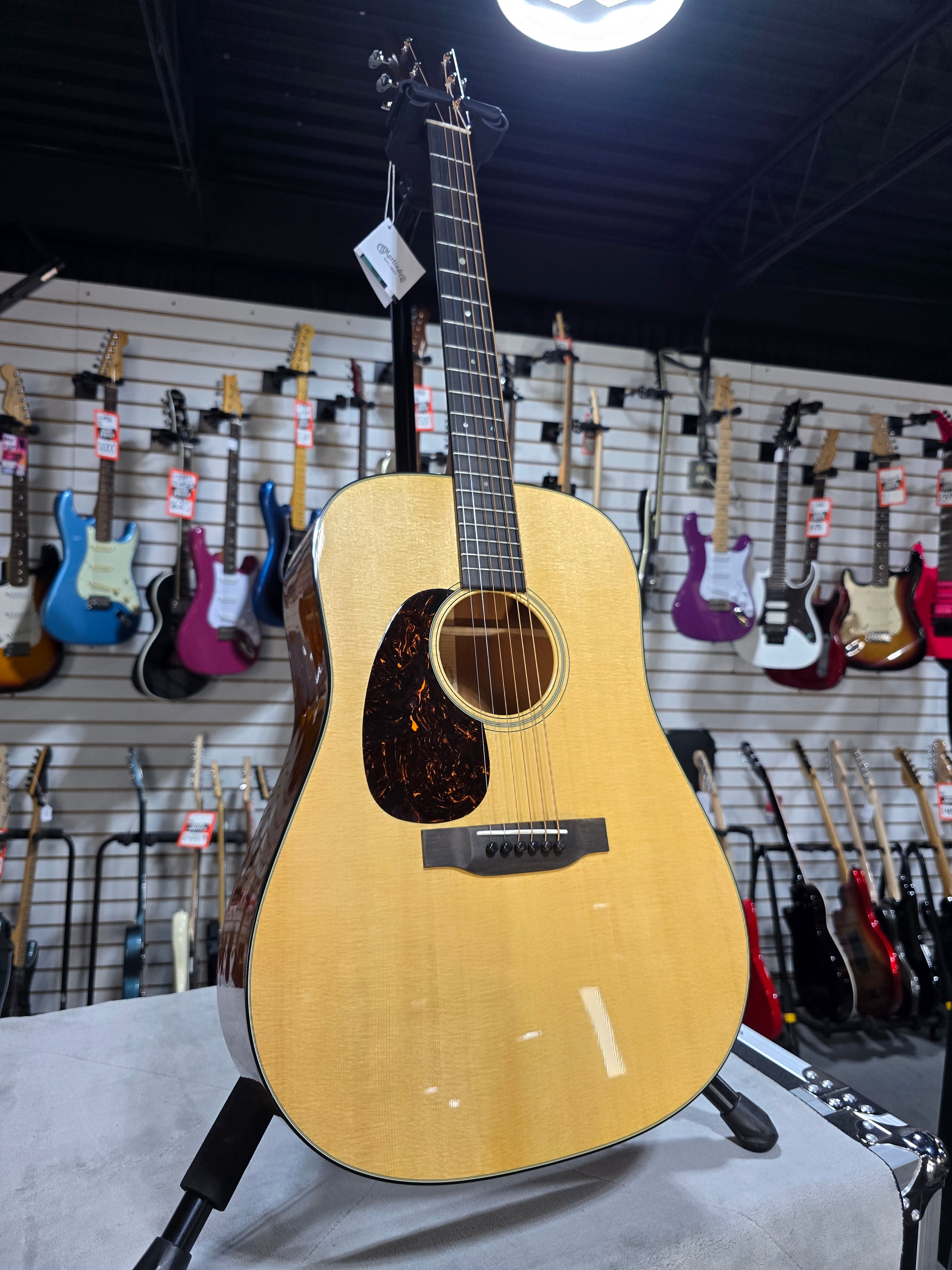 Martin D-18 Left-Handed Standard Series Acoustic Guitar - Natural Aging Toner (2025) - OHSC & PLEK*D