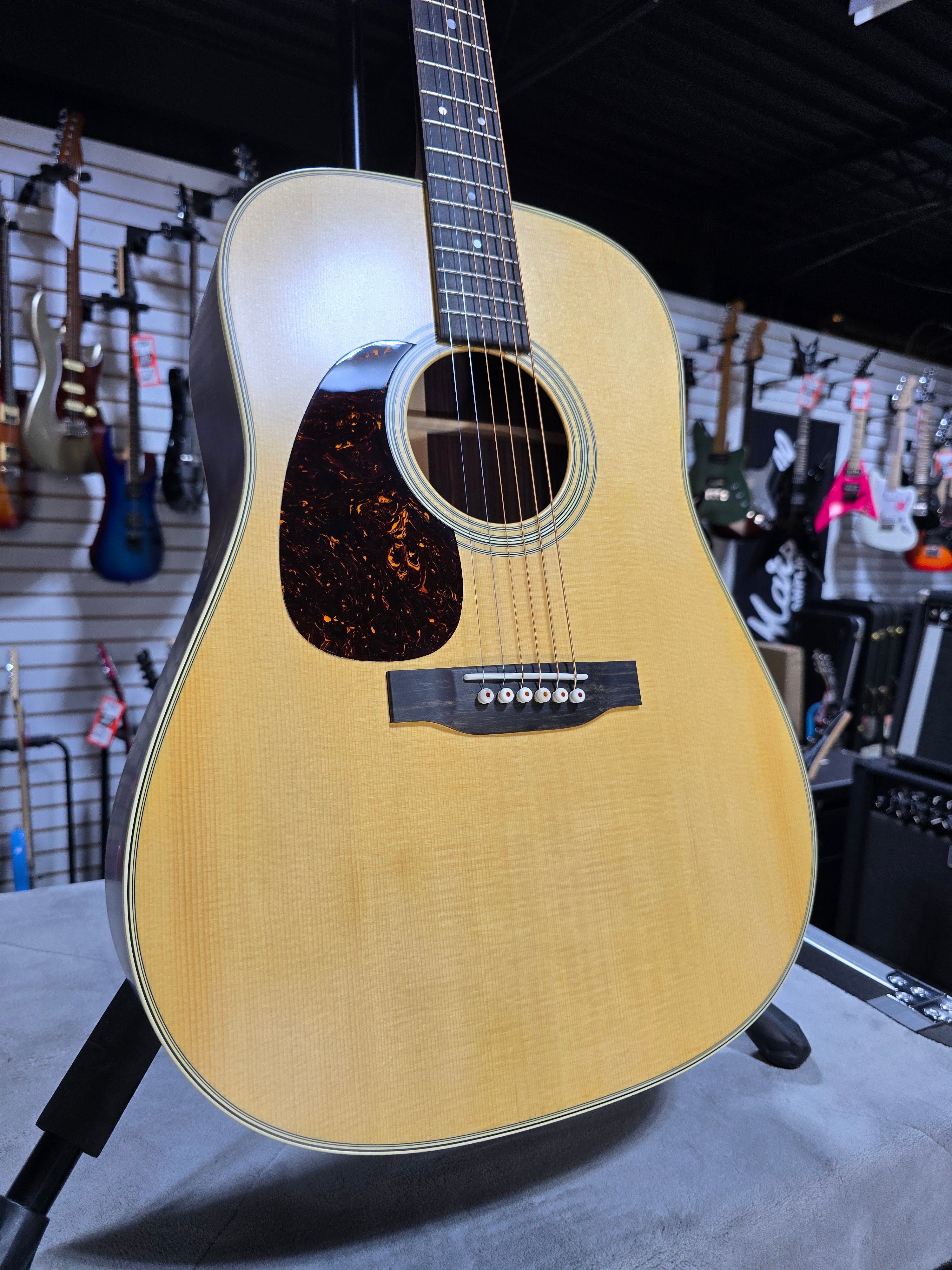 Martin D-28 Satin Standard Series Left Handed Acoustic Guitar - Satin Natural with Aging Toner (2025) w/OHSC & PLEK*D #407