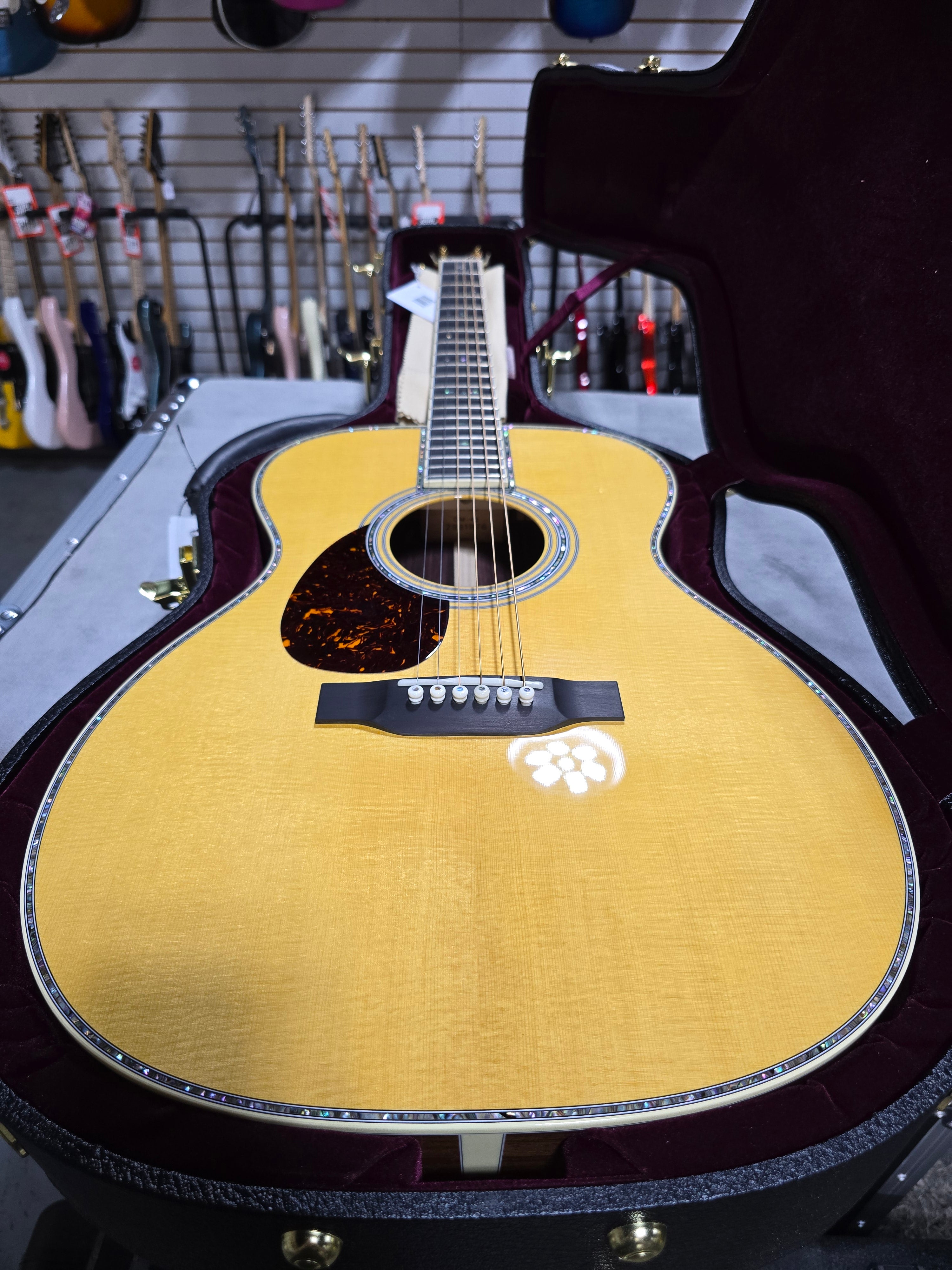 Martin OM-42L Standard Series Acoustic Guitar - Natural Aging Toner (2025) Left-Hand w/OHSC & PLEK*D #976