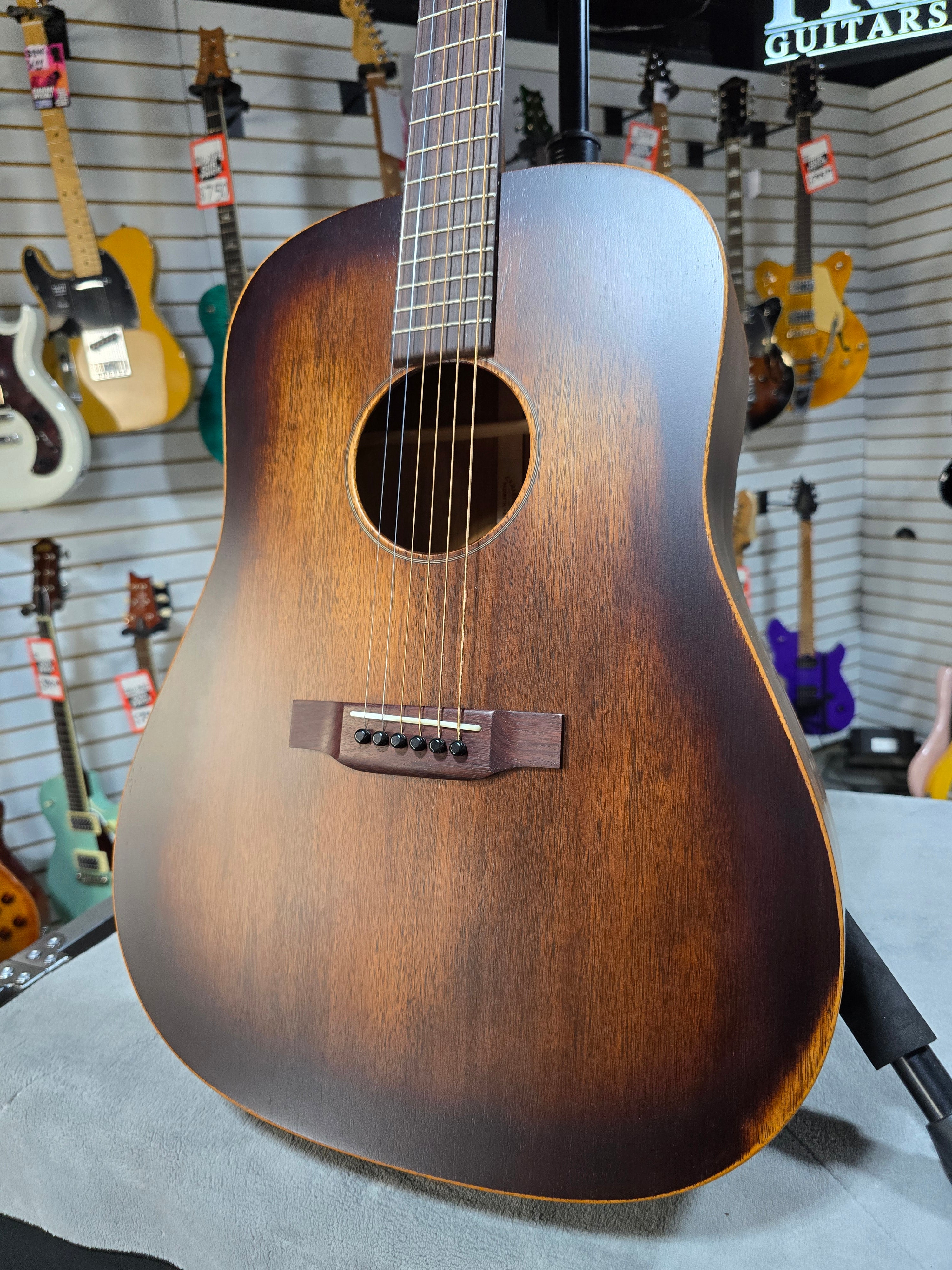 Martin D-15ML StreetMaster, Left-Handed Acoustic Guitar - Mahogany Burst w/Gig Bag & PLEK*D #877