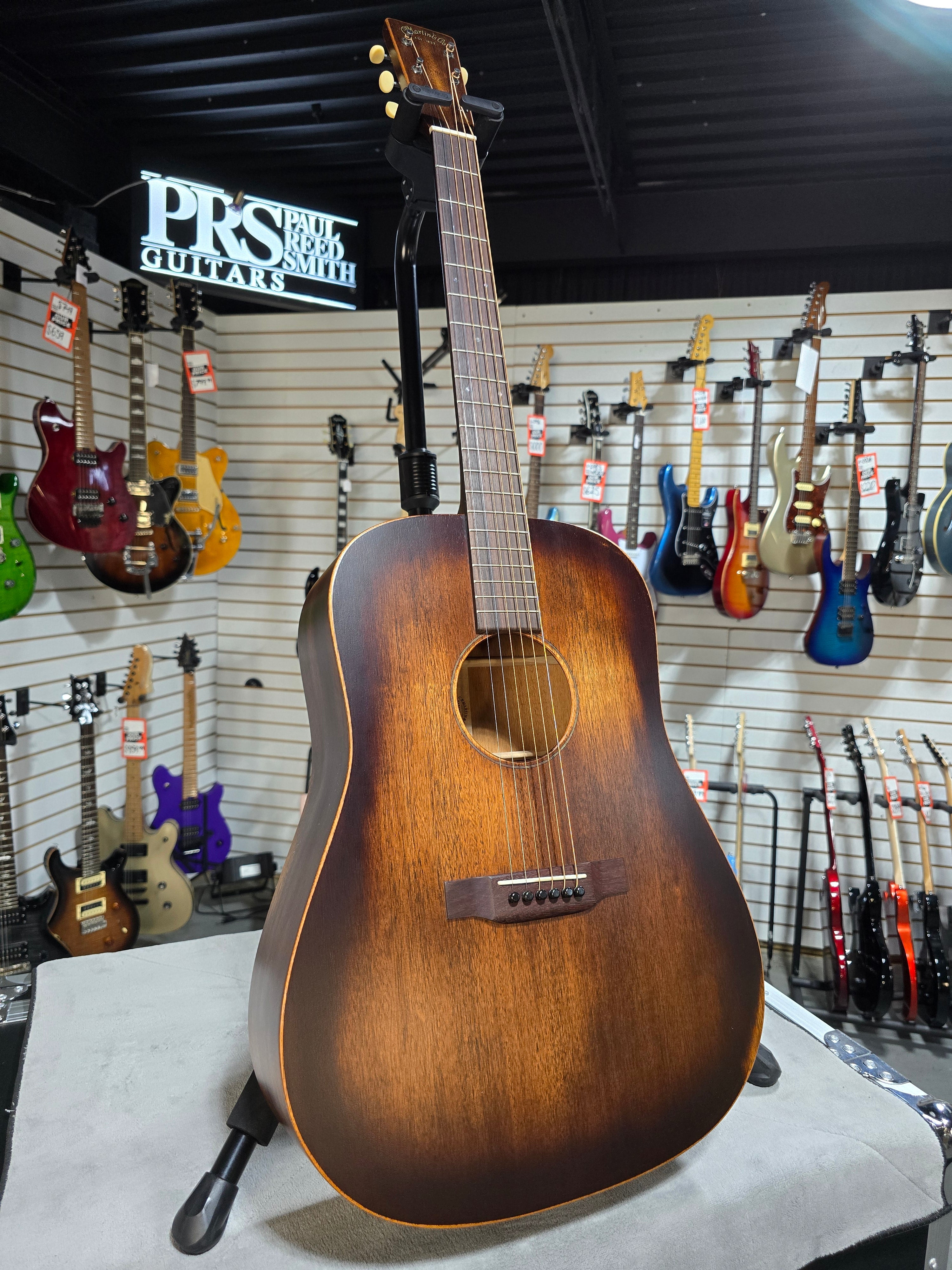 Martin D-15ML StreetMaster, Left-Handed Acoustic Guitar - Mahogany Burst w/Gig Bag & PLEK*D #877