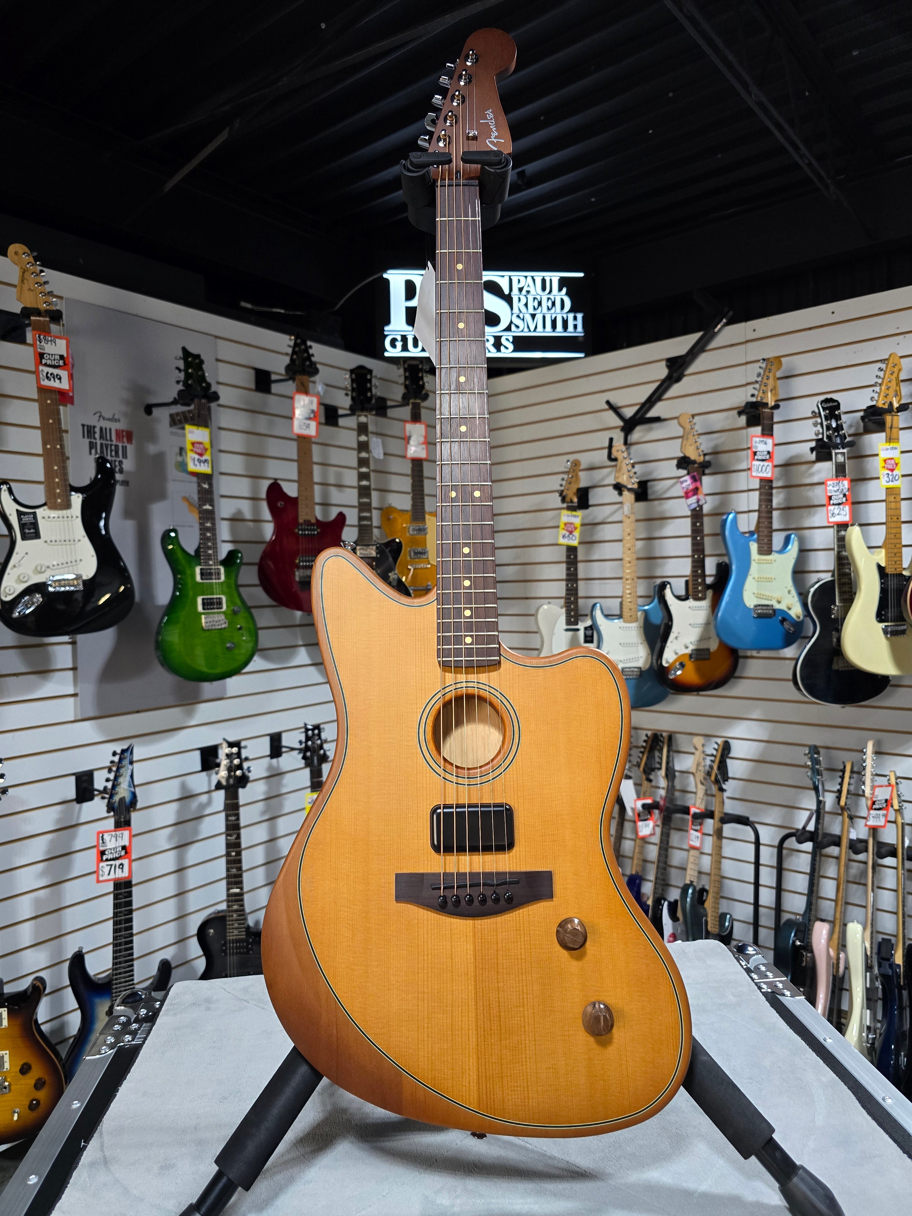 Fender Acoustasonic Standard Jazzmaster - Aged Natural W/ FREE Shipping & PLEK*D #467