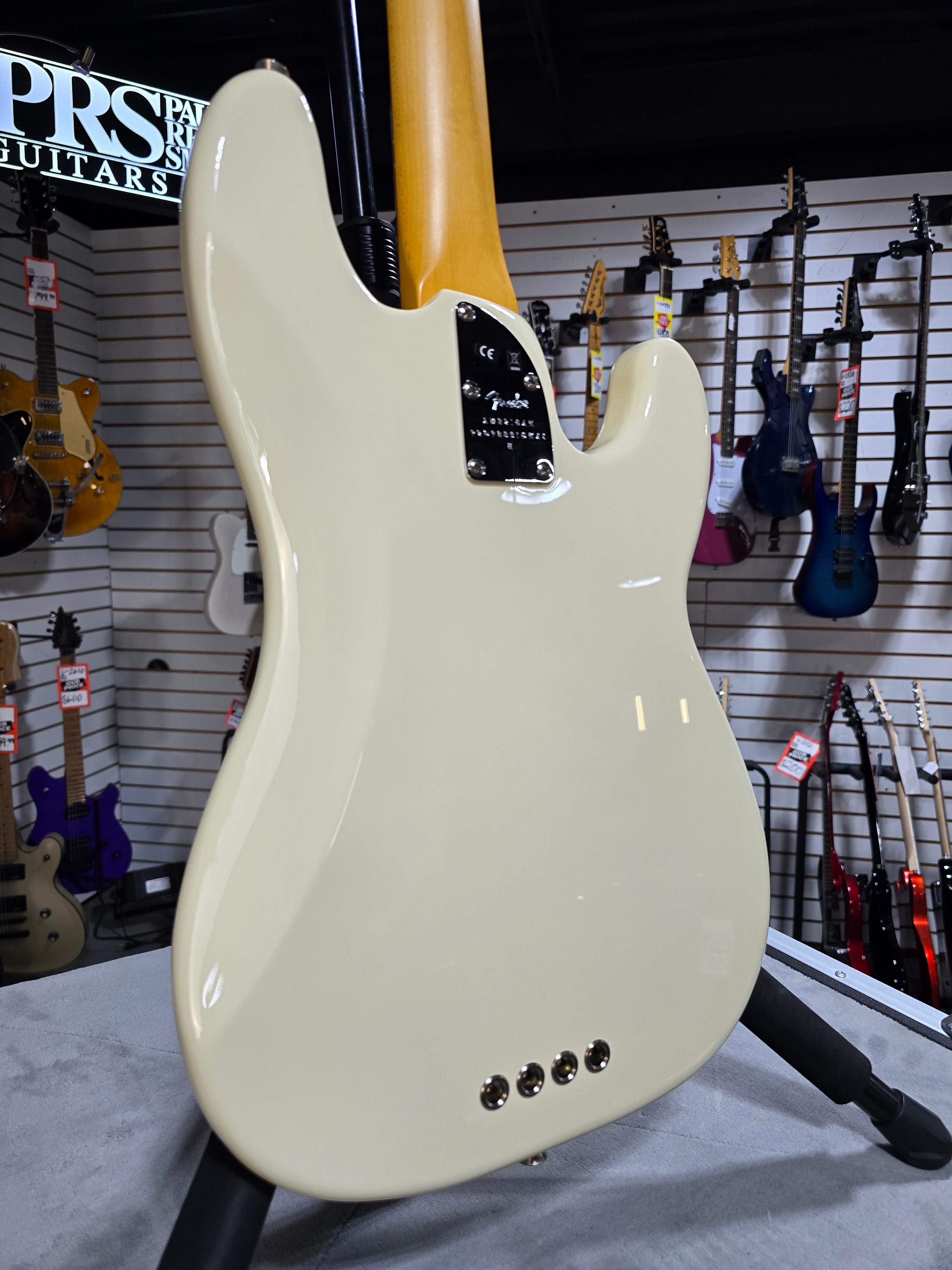 American Professional II Left-Handed Precision Bass - Olympic White w/Rosewood Fingerboard #281 GET PLEK'D!