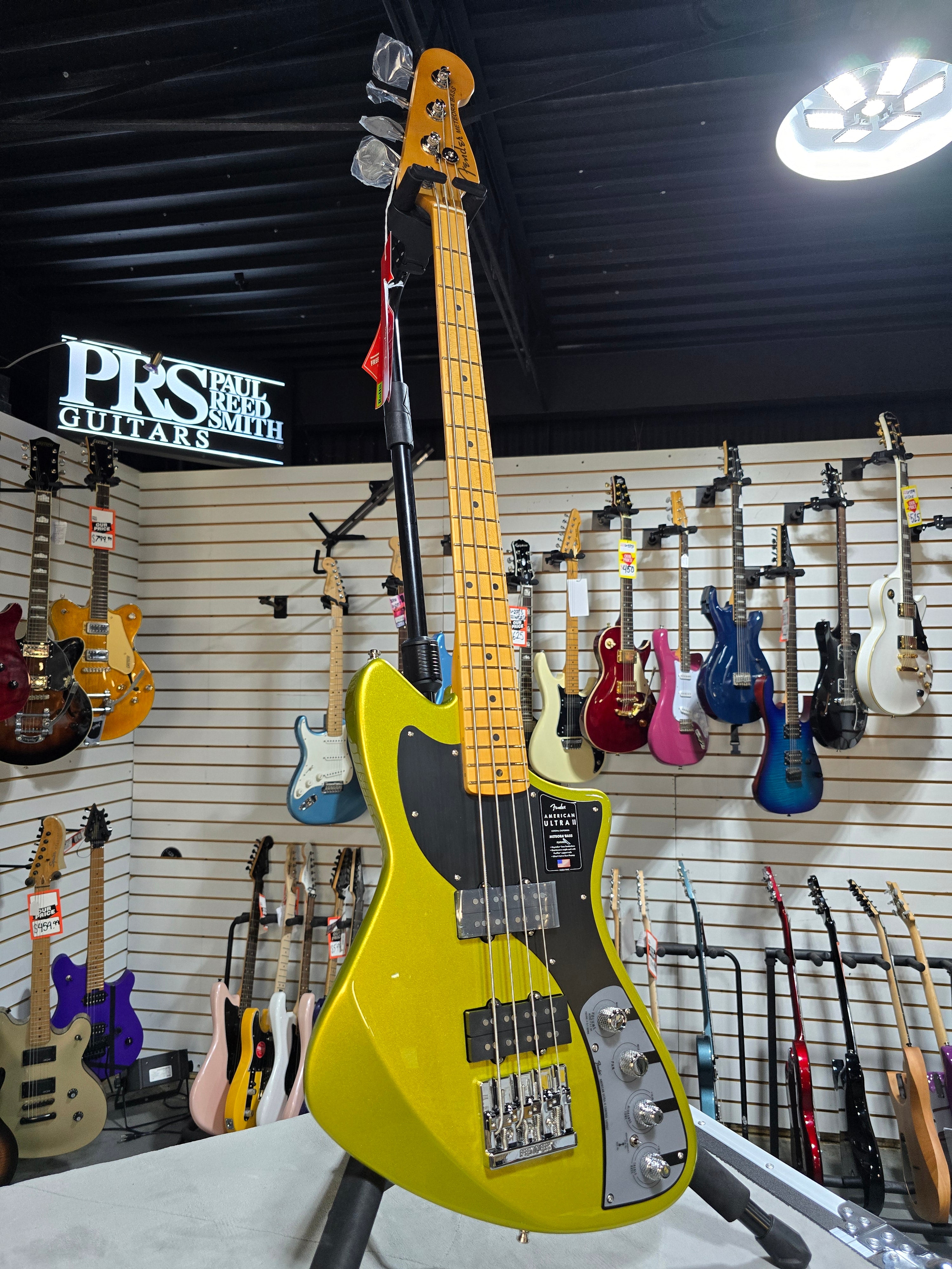 Fender American Ultra II Meteora Bass - Solar Flare - Maple Fingerboard w/ OHSC & PLEK*D #580