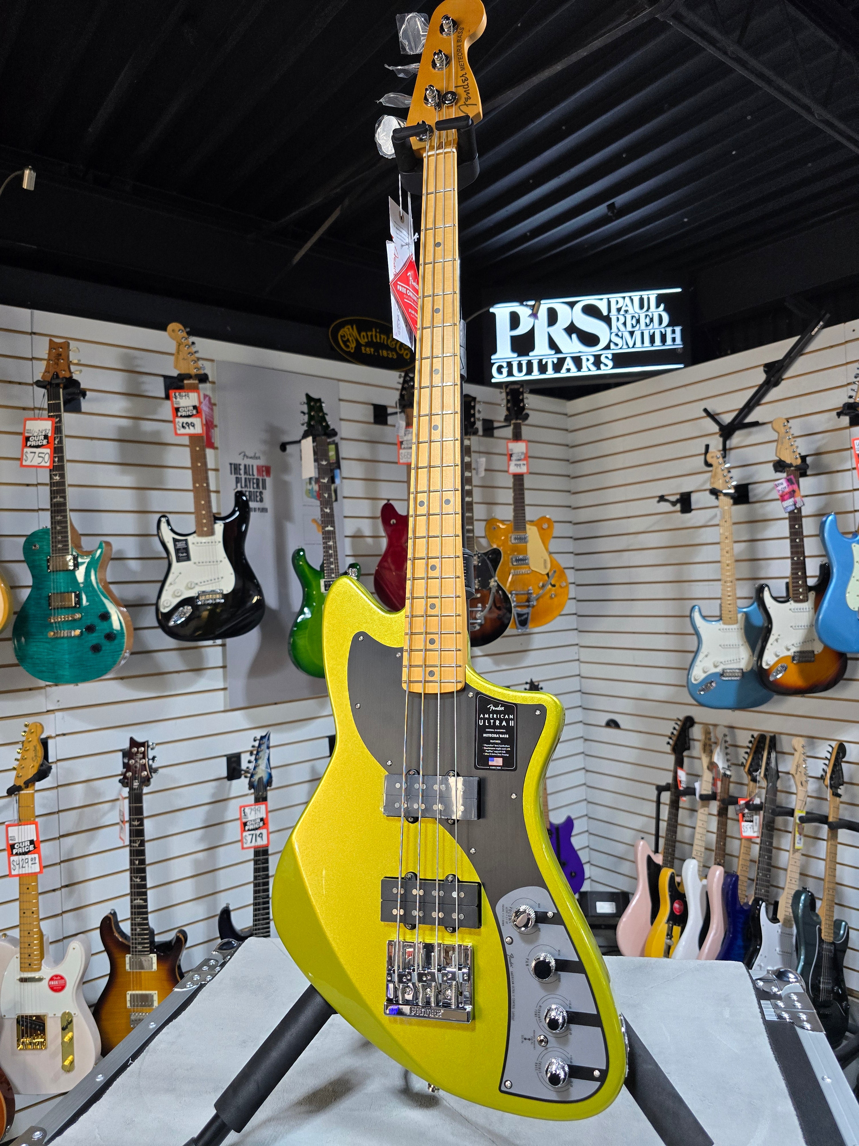 Fender American Ultra II Meteora Bass - Solar Flare - Maple Fingerboard w/ OHSC & PLEK*D #580