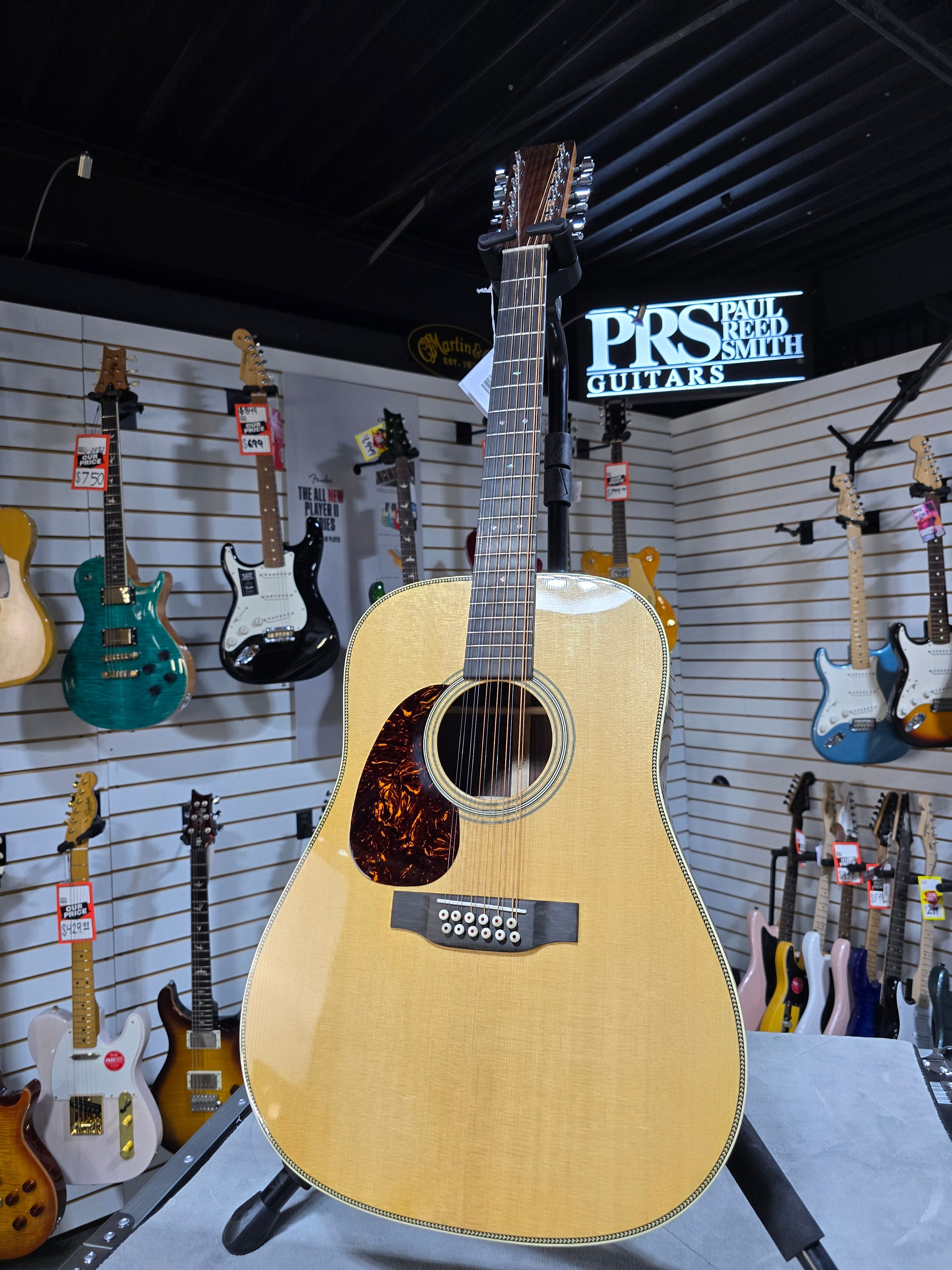 Martin HD12-28 Standard Series 12-string Left Handed Acoustic Guitar - Natural (2025) w/OHSC & PLEK*D #469
