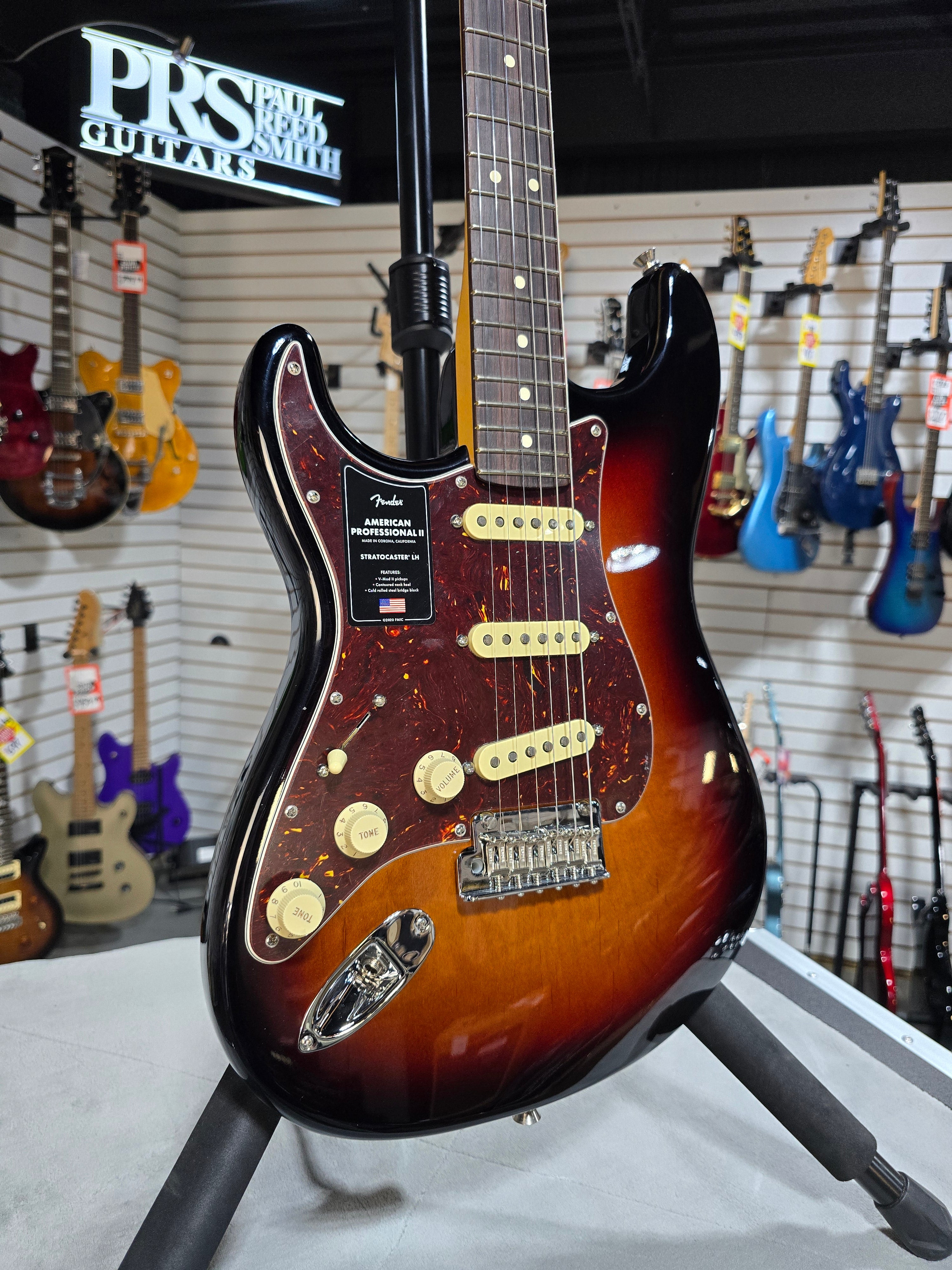 Fender American Professional II Stratocaster LH - 3 Color Sunburst w/Rosewood Fb + OSHC & PLEK*D #058